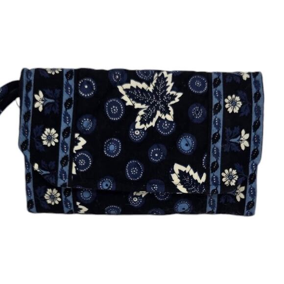 Vera Bradley Crossbody Wallet Blue Coin Pattern Retired Vintage Y2K NWT Quilted - Picture 1 of 12